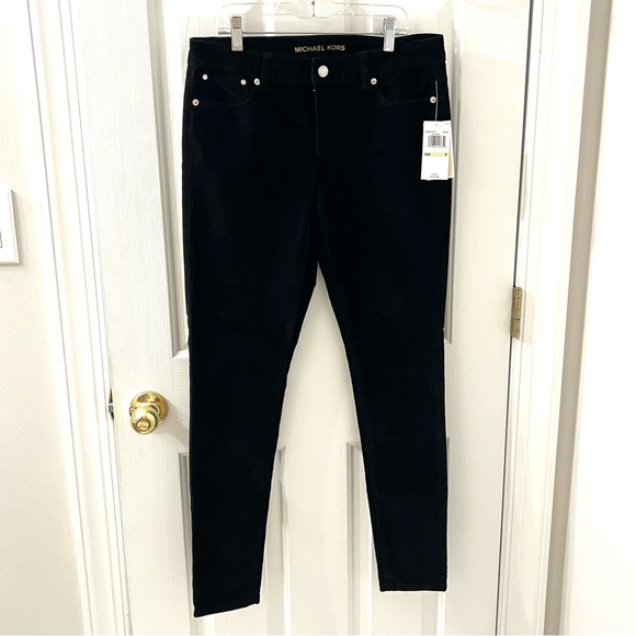 Michael Kors Women’s Black Plush Cotton Stretch Jeans Pants Size 4 New w/tag - Picture 1 of 6